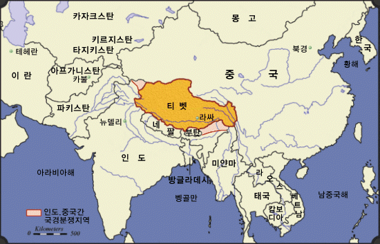 티벳(티베트) 주변국가